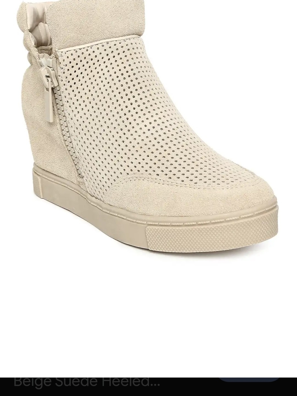 Steve Madden Beige Perforated Wedge Sneaker Bootie 6.5
